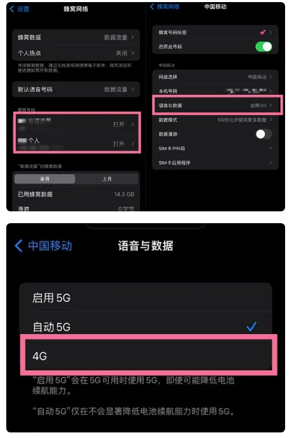 龙凤苹果手机维修分享iPhone14如何切换4G/5G? iPhone14 5G网络切换方法 